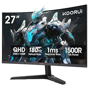 Amazon.com: KOORUI 27 inch Curved Gaming Monitor, QHD (2560